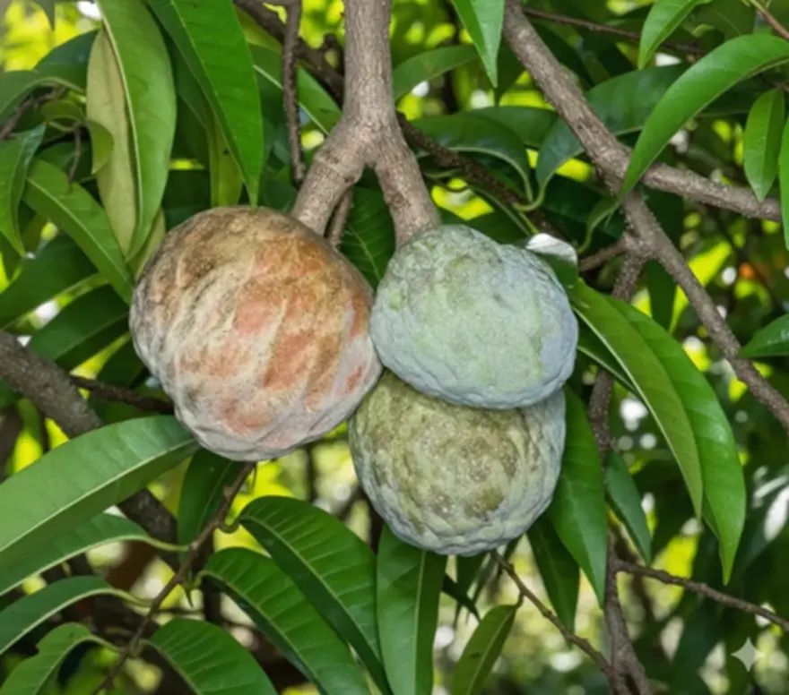 ರಾಮ್ಫಲ್ ಹಣ್ಣು ಮತ್ತು ಅದರ ಆರೋಗ್ಯ ಪ್ರಯೋಜನಗಳನ್ನು ತೋರಿಸುವ ಚಿತ್ರ